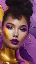Digital render beauty potrait of latino Mixed-race female model
