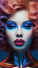 Digital render beauty potrait of Mixed-race female model