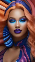 Digital render beauty potrait of Mixed-race female model