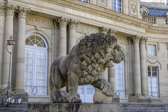 Lion sculpture in front of Monrepos Palace