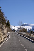 Road in the Pyrenees mountains in the winter in Andorra
