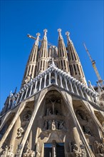 View of the facade of La Pasion de la Sagrada Familia