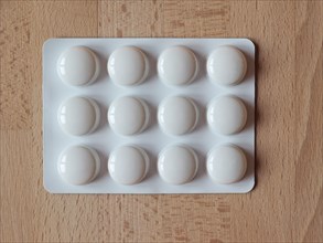 Medical pills on a table