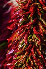 Chilli peppers at a market stall
