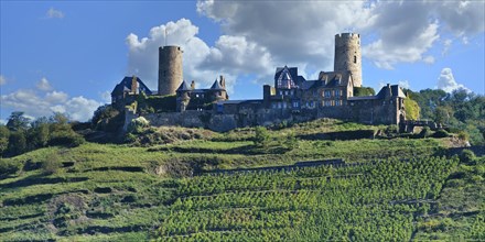 Medieval Niederburg castle along the Moselle River
