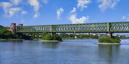 Historic railway south bridge crossing the Rhine River