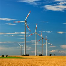 Wind turbines turning