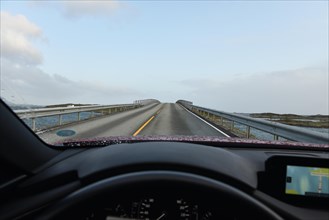Driving along the Atlantic Road in Norway