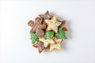 Glass plate with decorated gingerbread