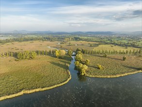 Aerial view of the Radolfzeller Aach which flows into the western part of Lake Constance