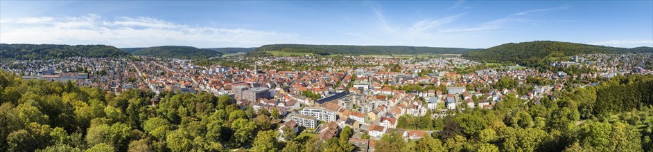 Aerial panorama of the city of Tuttlingen
