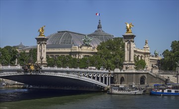 Paris Grand Palais and Pont Alexandre III over the Seine