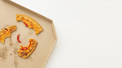 Leftover food waste pizza box