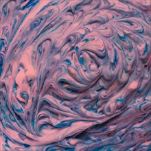 Mixture peach blue acrylic vibrant colors with foam