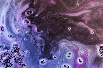 Purple water with foam