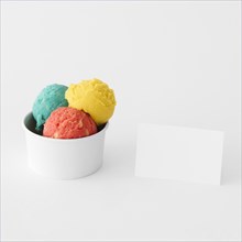 Stationery ice cream concept with business card