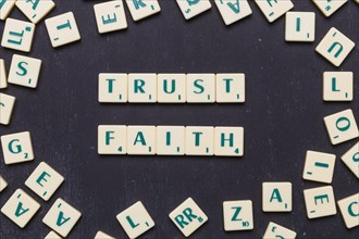 View trust faith scrabble letters from