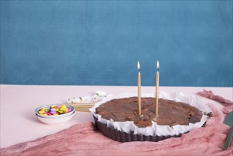 Birthday chocolate cake table