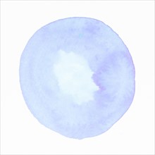 Blue watercolor circle splash white backdrop