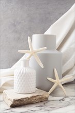 Ceramic vases with starfish