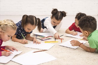 Children group drawing