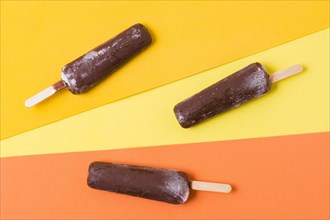Chocolate flavor ice cream stick
