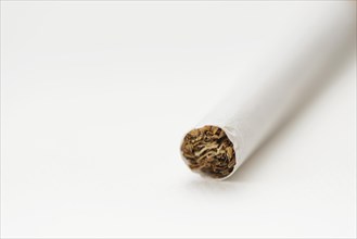 Close up tobacco inside cigarette