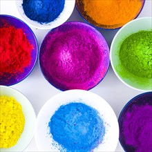 Different type holi color powder bowls