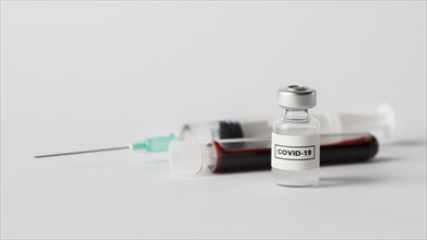 Front view vaccine elements blood sample