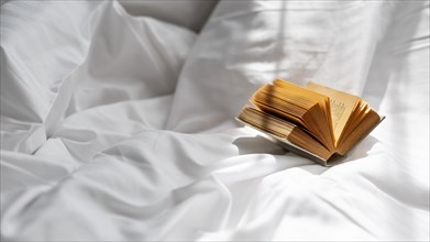 High angle book bedsheet