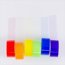 Pride flag colors with adhesive tape