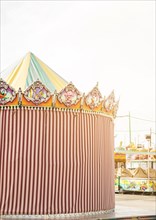 Striped decorative tent amusement park