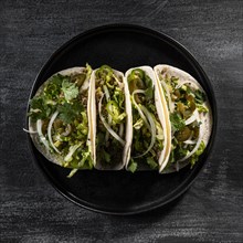 View vegetarian tacos arrangement