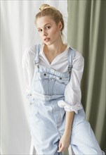 Beautiful young female wearing jumpsuit 7