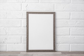 Blank frame shelf white wall