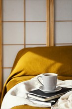 Breakfast bed concept with coffee