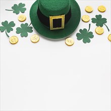 High angle clovers hat coins