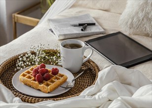 High angle tea waffle arrangement