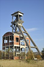 Abandoned headframe of coal mine at Eisden