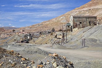 Mining buildings of silver mine on the Cerro Rico de Potosi