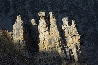 Rock formations at Val Minger