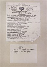 Goethe's baptism is documented in the Franckfurter Frag-und Anzeigungs-Nachrichten