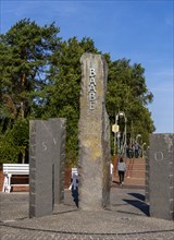 Stone pillars at beach access 4 in the Baltic seaside resort of Baabe