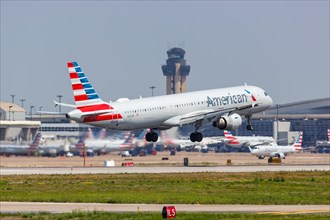 An American Airlines Airbus A321 aircraft with the registration number N151UW at Dallas Fort Worth Airport