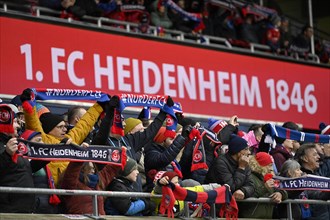 Fans of 1. FC Heidenheim 1846 with scarves