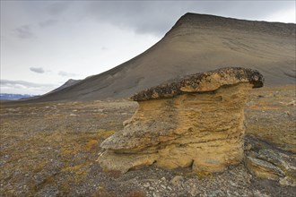 Festningen sandstone rock on the beach of Boltodden