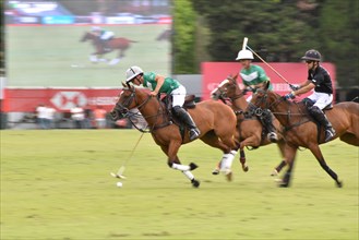 Scene from the match between La Natividad and Ellerstina Yellowrose at the 130th Argentine Open Polo Championship