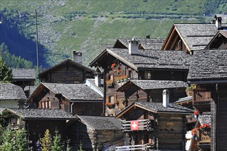 Traditional Swiss wooden houses