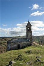 View of Brionnet chapel around Saurier village on volcanic peak