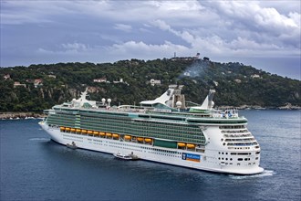 The cruise ship MS Liberty of the Seas of Royal Caribbean International docked in Nice along the French Riviera